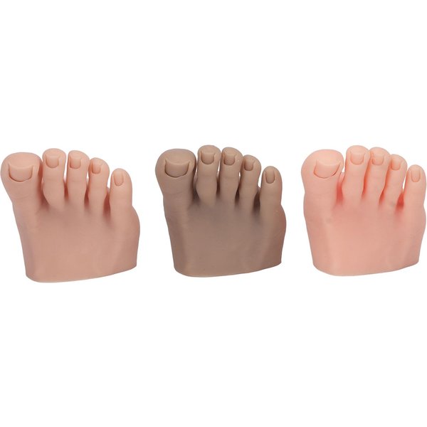 Set De 3 Piezas Modelo De Pie Falso Para PráCtica De Tatuaje Silicona Suave Entrenamiento Para Nail Art ExhibicióN Modelo De Medio Pie-image
