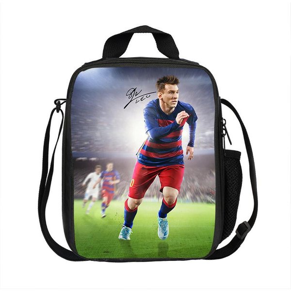 M-Messi Torba Termiczna Gwiazda PiłKi NożNej Izolowane Torby Na Lunch Pojemnik Na Lunch Szczelna Torba Tote PudełKo Na Lunch Sport PiłKa NożNa Torby Do Przechowywania ŻYwnośCi Gray-image