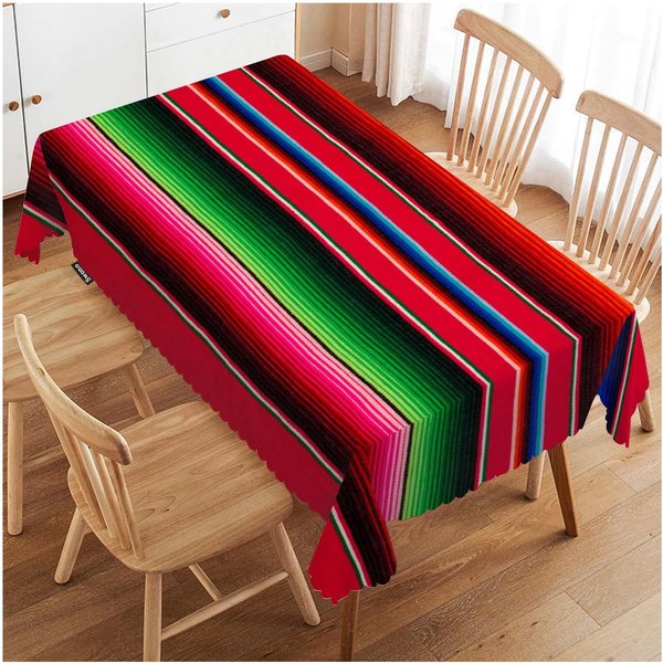 MeksykańSki Kolorowy Wzorzysty ProstokąTny Obrus Dekoracja Imprezowa Wielokrotnego UżYtku Wodoodporny Obrus Dekoracje StołU Kuchennego I Jadalnianego 140X300Cm-image