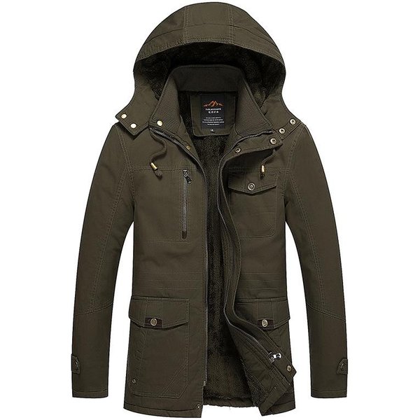 Nueva Chaqueta Para Hombre AlgodóN Puro Lavado MáS Terciopelo CáLida Y Resistente Al FríO Chaqueta Casual Para Hombre 5XL-image