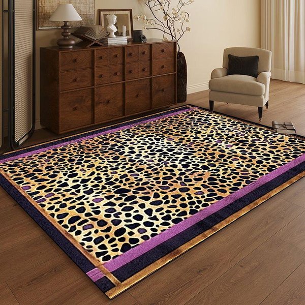 Dywan Wysokiej JakośCi Europejski Leopard Salon Dekoracja Domu Wypoczynek Sofa DużY Dywan Sypialnia PrzyłóżKowy AntypośLizgowa Mata PodłOgowa 160*200Cm-image