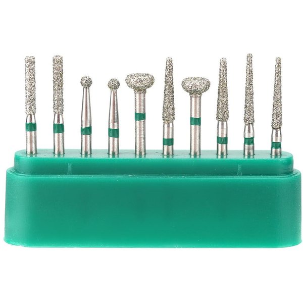 10 Sztuk Stomatologia Ze Stali Nierdzewnej 1.6Mm OkrąGłY Uchwyt Dental WiertłA Diamentowe Zestaw WiertłA-image