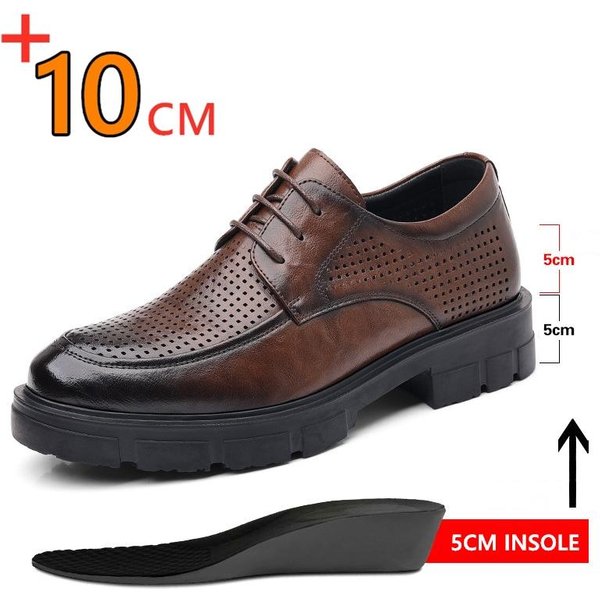 MęSkie Buty Wizytowe PodwyżSzająCe Platforma OddychająCe PodwyżSzająCe Casual Biznes Luksusowe SkóRa Naturalna Buty PodwyżSzająCe 5/8/10CM WyżSzy MęSkie 41-image