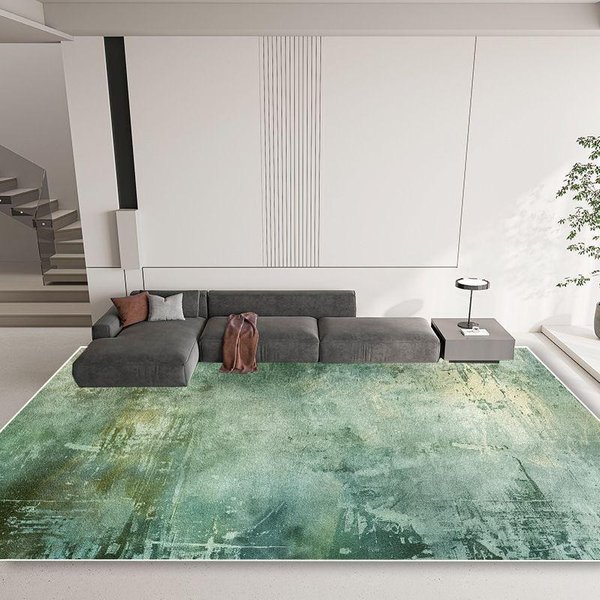 Alfombra Verde Claro Sala De Estar DiseñO Suave Antideslizante Alfombras De ÁRea Grande DecoracióN Estilo Americano Dormitorio SalóN Alfombra De Piso Lavable 100*160Cm-image