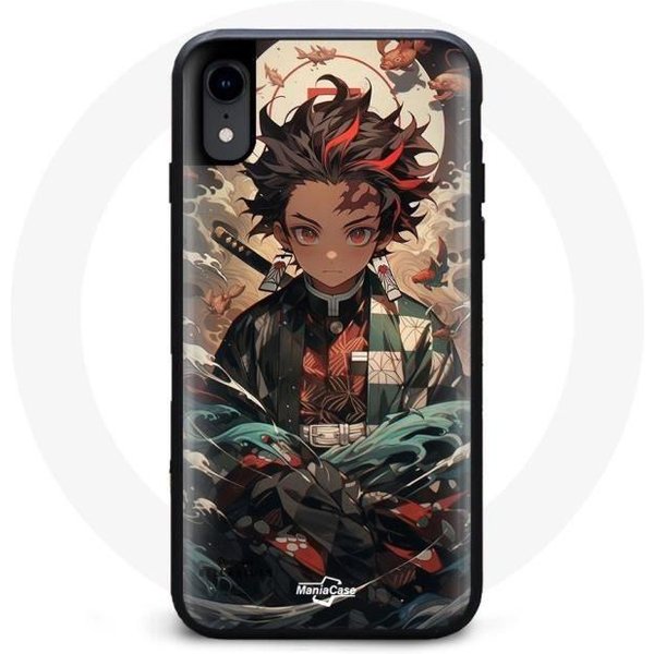 Funda - Maniacase - Iphone XS - Demon Slayer Tanjiro - Flexible - Negra-image