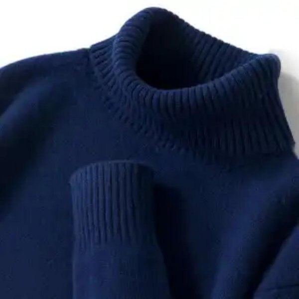 Golf MęSki Sweter Kaszmirowy Jesienno-Zimowy Pogrubiony LuźNy Dzianinowy Wysokiej Klasy Do Noszenia Pod SpóD Z Czystego Kaszmiru XXL-image