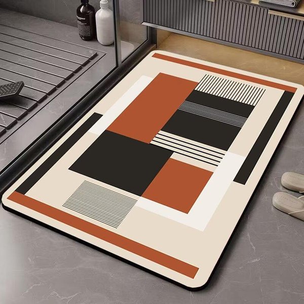 Mata PodłOgowa Z Ziemi Okrzemkowej łAzienka łAzienka łAzienka Drzwi ChłOnna Mata PodłOgowa AntypośLizgowa SzybkoschnąCa Domowa Mata PodłOgowa Pod Drzwi Dywan 80X120Cm31.5X47.2In-image