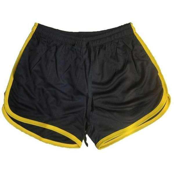 Pantalones Cortos De Secado RáPido Para Hombres Pantalones Cortos Rectos De Malla Pantalones Cortos Deportivos De Playa Para Fitness L Negro/Amarillo-image