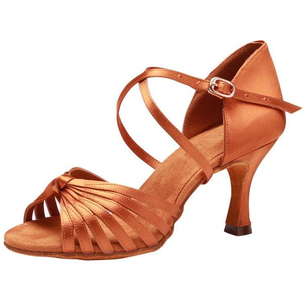 Damskie Profesjonalne Buty Do TańCa Buty Do TańCa Towarzyskiego Damskie Buty Do TańCa Latynoskiego Na Obcasie 7 CM 7Cm-40 BrąZowy-image