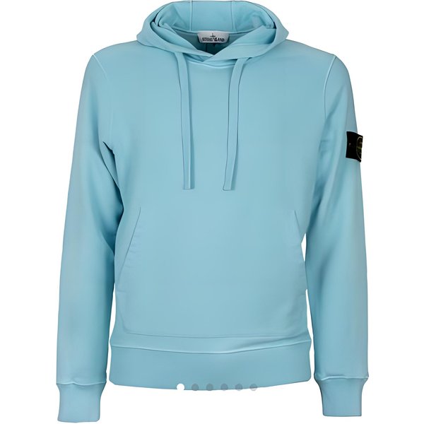 Stone Island GłAdka Bluza Z Kapturem DłUgi RęKaw MęSka Sweatshirt BłęKitny 731564120-V0044 Xl-image