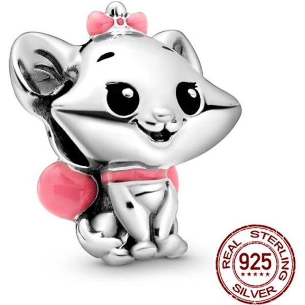 925 Sterling Silver Charm Koraliki MałY SłOdki SłOń Dangle Dog Charms Fit Bransoletka Srebrna Gray-image