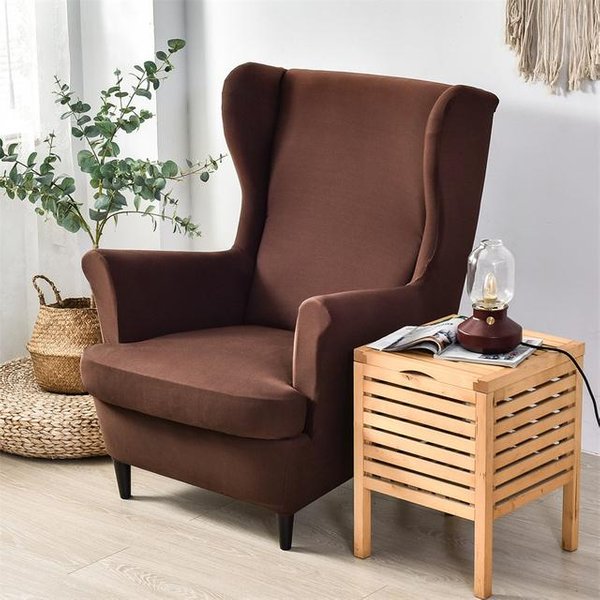 Funda EláStica De Color Liso Para SillóN Orejero, Funda De Licra Para Sala De Estar, Funda Para SillóN, Funda Para Respaldo De Sofá Orejero. 1 Piece-image