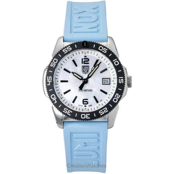 Luminox Pacific Diver Ripple Correa De Caucho Esfera NáCar Cuarzo Diver's XS.3124M 200M Reloj Unisex Madre De Perla-image
