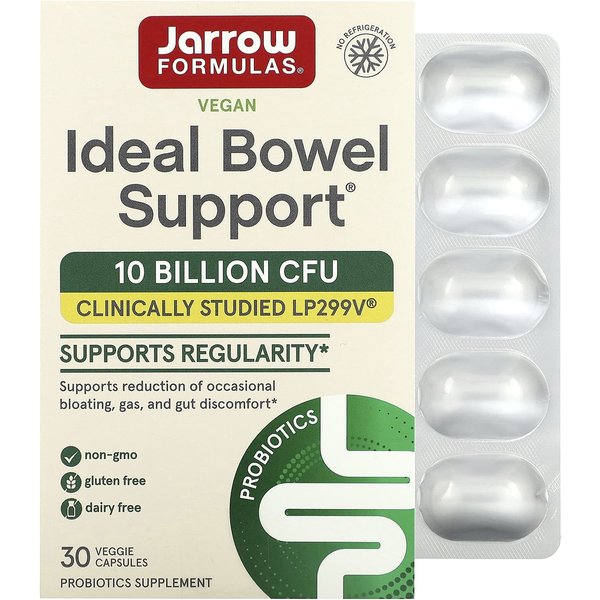 Jarrow Formulas, Vegan Ideal Bowel Support, 10 Mil Millones De Ufc, 30 CáPsulas Vegetales-image