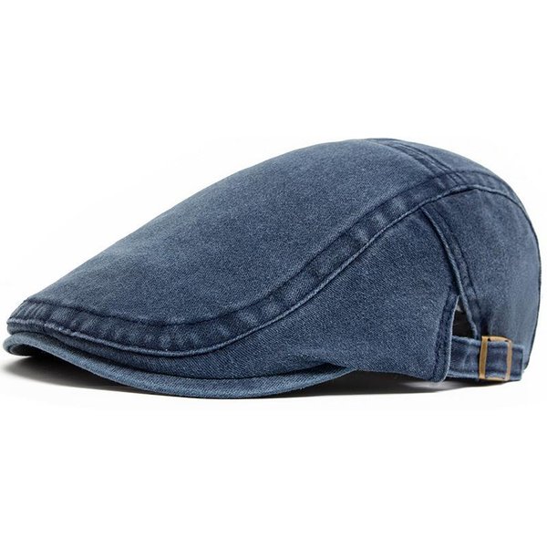 Gorra Plana De Pana Lavada Vintage Para Hombre, Ajustable, Estilo Newsboy, Gorra De Cabbie, Boina Para Conducir, Golf, Uso Diario 56-58Cm Gray-image