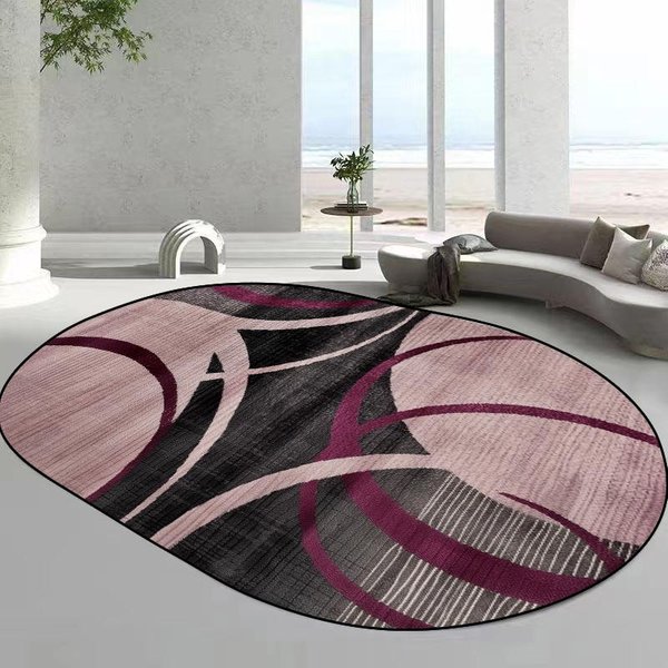 Nowoczesne Owalne Abstrakcyjne Dywany AntypośLizgowe, Zmywalne, DużE, Do Salonu, Sypialni, Mat Do Dekoracji Domu, Mat Pod Stoliki Kawowe 60X90Cm-image