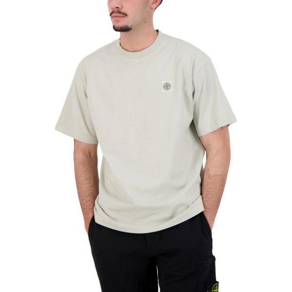 Stone Island Koszulka Z Logo, OkrąGłY Dekolt, ObniżOna Linia Ramion, KróTkie RęKawy, MęSkie, L1S152100030S0115-V0061 L White-image
