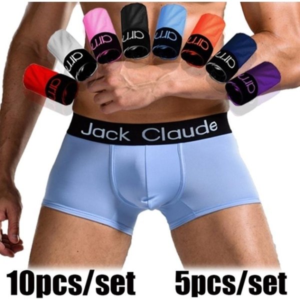 5PCS Calzoncillos Tipo BóXer Para Hombre SúPer Transpirables BóXer De Seda BóXer Con Bolsa Convexa En U Ropa Interior Acogedora 5PCS Random Color-2Xl Brown-image