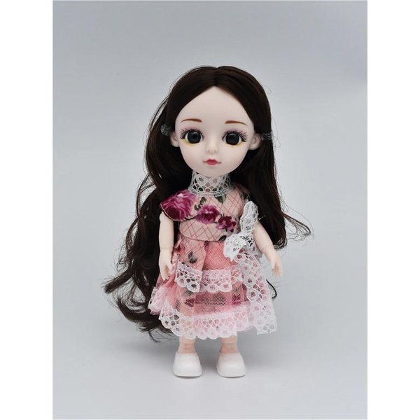Lalka BJD 1/12 16 Cm Z Ruchomymi Stawami, Figurka Ze SpóDniczką, Butami, Ubrankami, Zabawka Do Przebierania Dla Dziewczynek, Do Zabawy W Domek, Prezent Gray-image