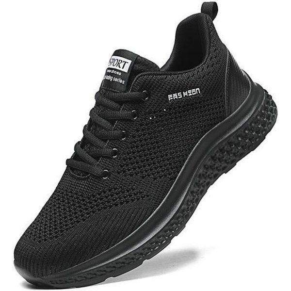 Zapatos Nuevos De Talla Grande De Alta Calidad Para Hombre Zapatillas Ligeras Con AmortiguacióN Zapatos De Caminar Transpirables De Verano Para Hombre Zapatos Casuales 45 Negro-image