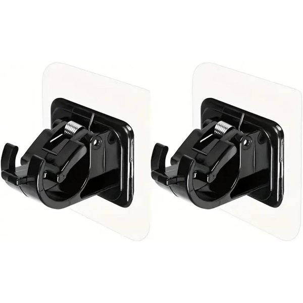 10 Szt. Haczyk Do Uchwytu Na Karnisz Samoprzylepny BezgwoźDziowy Zacisk Do ZasłOn Regulowany śCienny StałY Uchwyt Na ZasłOny 2Pcs Black-image