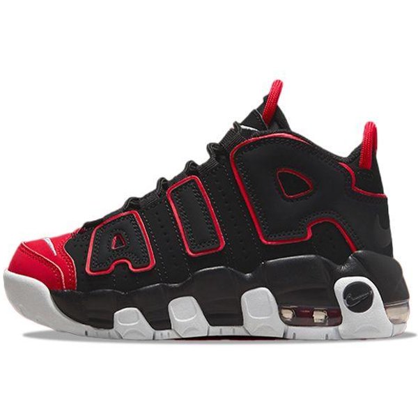 Zapatillas Nike Air More Uptempo PS Puntera Roja Para NiñOs Negro Rojo Universitario Blanco FB1343-001 29.5 Black-image