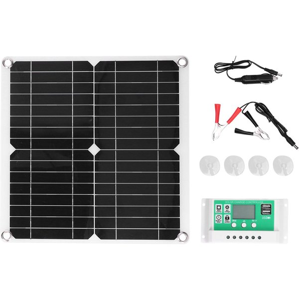 Panel Solar Flexible De Silicio Monocristalino De 40W 18V Con Controlador De Carga Solar De 40A Con USB Dual-image
