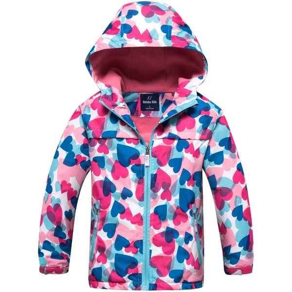 NiñOs Estampado Floral Chaqueta Cortavientos A Prueba De Viento NiñOs OtoñO Invierno Abrigo Con Capucha Cremallera Ropa De Abrigo S-image