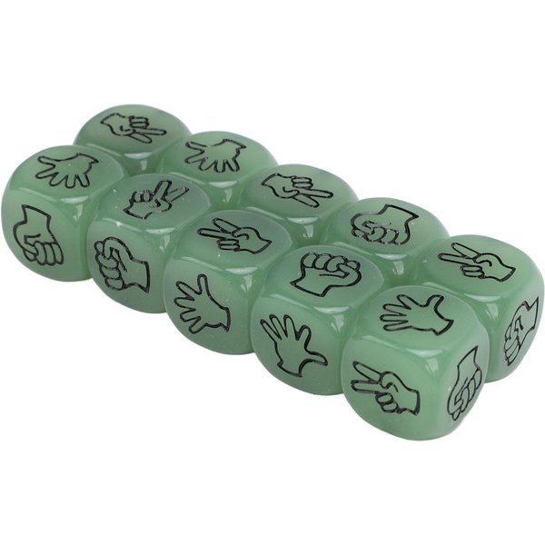 10 Piezas Dados Adivinanza Con Los Dedos Luminosos De 6 Caras Ligeros Set De Dados Piedra Papel Tijeras Para Juego De Mesa-image