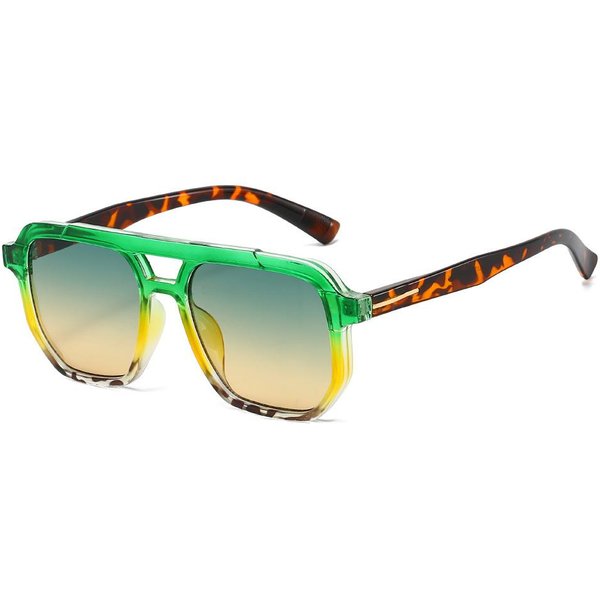 Nowe Retro Dwubelkowe Gradientowe Damskie Okulary PrzeciwsłOneczne Osobowość Dwukolorowe ŁąCzona Rama Design Prosty Trend MęSkie Okulary UV400 As Picture-image
