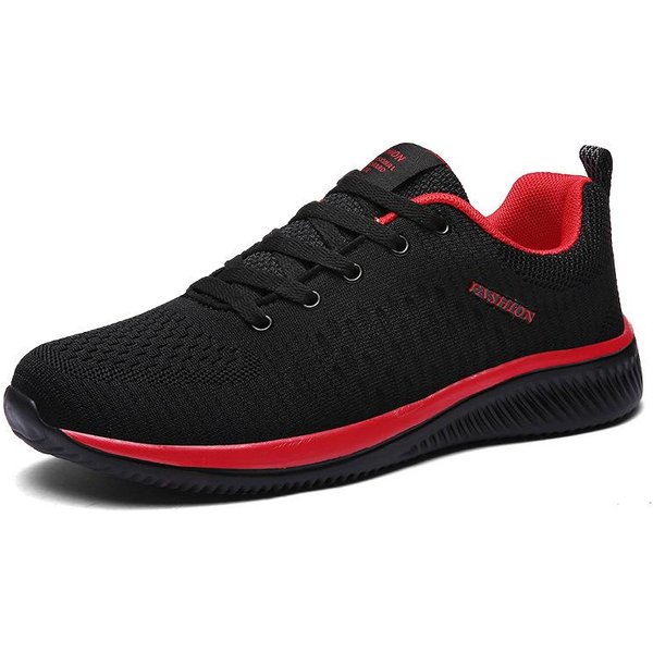 Buty Sportowe MęSkie Lekkie Trampki Do Biegania Walking Casual OddychająCe Buty AntypośLizgowe Wygodne Czarne DużE Rozmiary 38-48 39 Czerwony-image