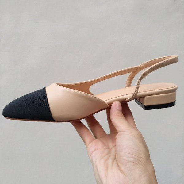 Letnie SandałY Wysokie Obcasy Buty Kobieta Podstawowe Dwukolorowe ŁąCzenie Klasyczne SandałY Robocze Buty Modne Kobiety Buty Letnie SandałY 43 Brown-image