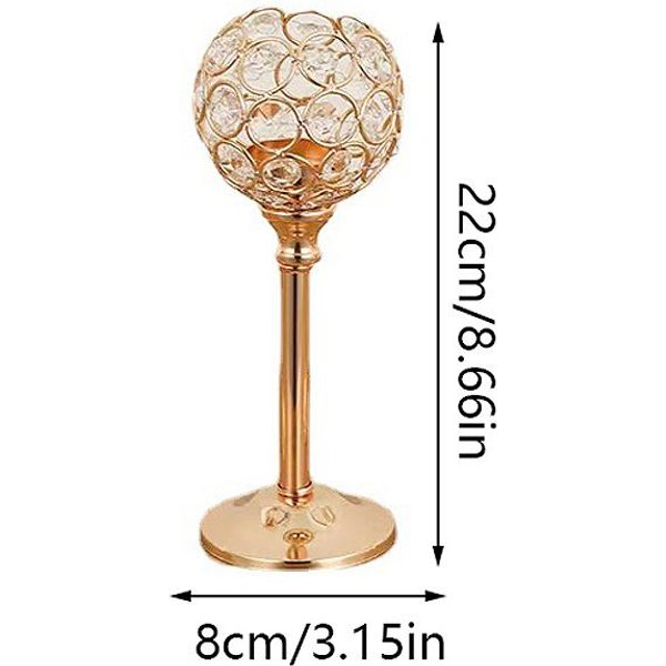 Candelabro De Cristal Vintage, Candelabro Dorado, Centro De Mesa, Candelabro, DecoracióN Para Bodas, Fiestas Y Hogar-image