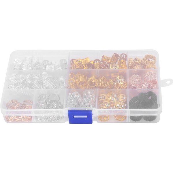 200 Piezas De Anillos Para Trenzas De Pelo Huecos De Moda, Anillos Para Rastas, Accesorios De DecoracióN Para El Cabello-image
