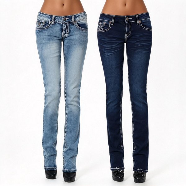 Modne Damskie Spodnie Jeansowe DłUgie Spodnie Jeansowe DżInsy XL Jasny Kolor Niebieski-image