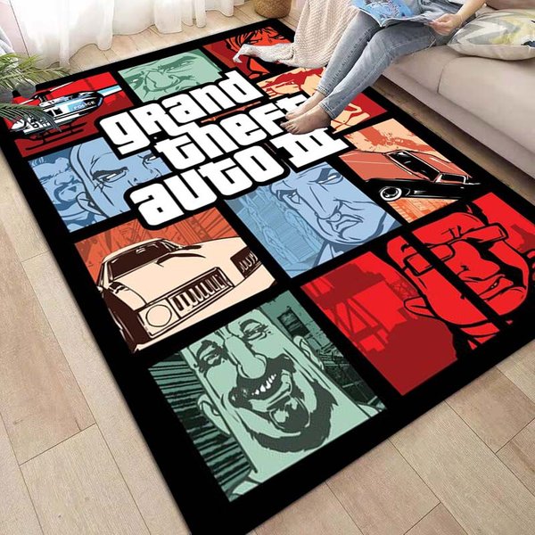 Alfombrilla De Juego Grand Theft Auto GTA 6 Para Sala De Estar, Dormitorio, DecoracióN De Sofá, Alfombrilla Antideslizante Para Zona Infantil, Regalo. 60X90Cm( 23X35In )-image