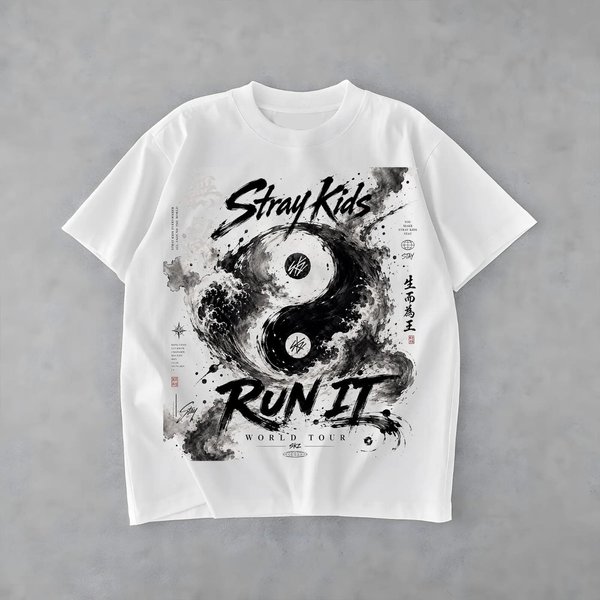 2026-2027 World Tour Stray Kids Run It Koncert Kpop Koszulka Unisex M-image