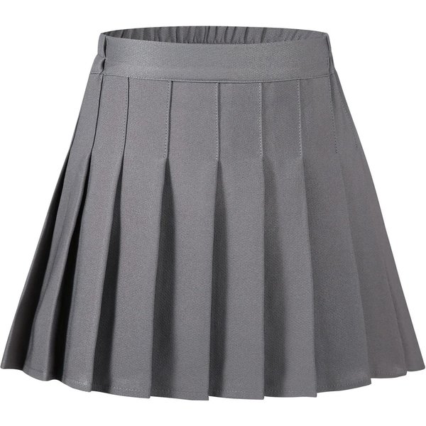 Falda Plisada De Verano Para NiñAs, Color SóLido, Casual, Combinable Con Todo, Falda Corta Para NiñAs De Escuela, Casual, Moda, ActuacióN De Baile, Falda LíNea A, Adolescentes 110Cm Gray-image