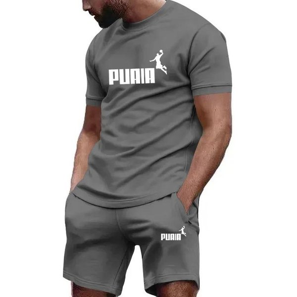Conjuntos De Verano Para Hombre, CháNdal De Moda, Camisetas De Manga Corta Y Pantalones Cortos Deportivos, Ropa Informal Para Hombre, Conjuntos De Joggers Para Hombre, Tallas S A 4XL S Gray-image