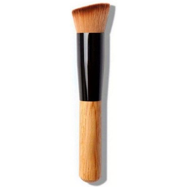 1 Pz Brocha De Maquillaje Para Base Profesional CosméTica Belleza Herramientas De Maquillaje Kabuki Polvo Rubor Base Brocha Punta Plana Gray-image