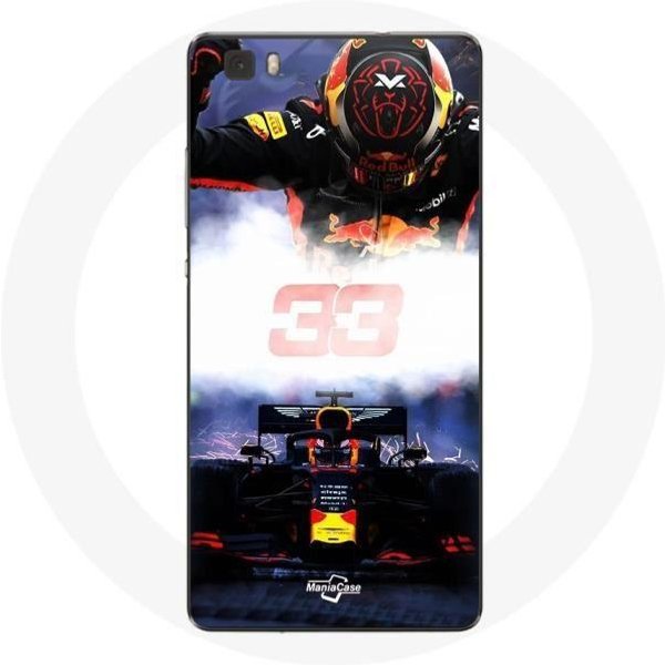 Funda Para Huawei P8 Lite FóRmula 1 Max Verstappen Piloto De F1 Negro Rojo Y Amarillo-image
