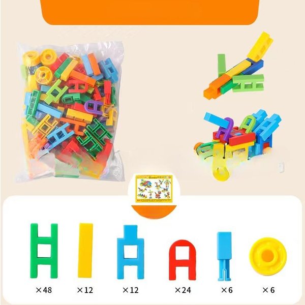 Bloques De ConstruccióN Ensamblados Para NiñOs De JardíN De Infancia Bloques De ConstruccióN Haole Rompecabezas De PláStico Educativo Multifuncional Juguetes Para BebéS NiñAs-image