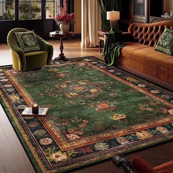 Bohemian Zielony Dywanik PodłOgowy AntypośLizgowy Odporny Na Plamy Do Salonu Sypialni Sofa Stolik Kawowy WystróJ Domu 80X120Cm 31X47Inch-image