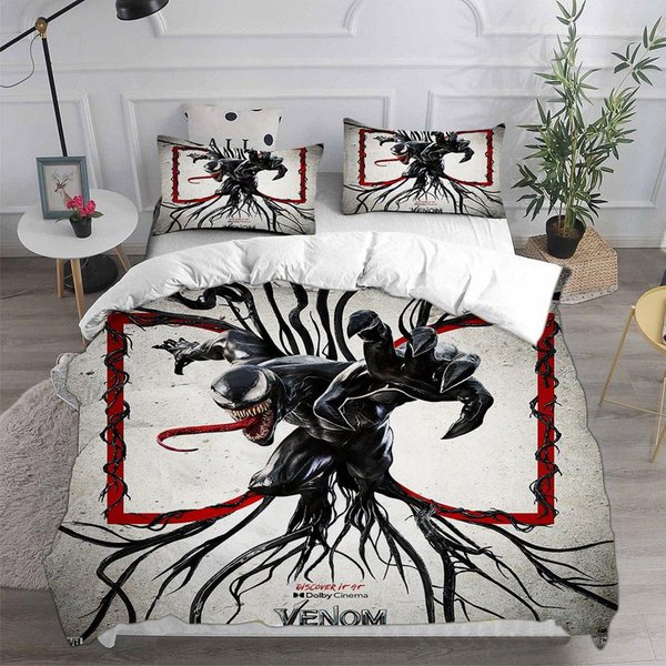 Juegos De Cama Venom The Last Dance Funda NóRdica Suave Cubrecama Cubierta De EdredóN Funda De Almohada Juegos De 2-3 Piezas TamañO NiñO Adulto US Full 203X228Cm-image