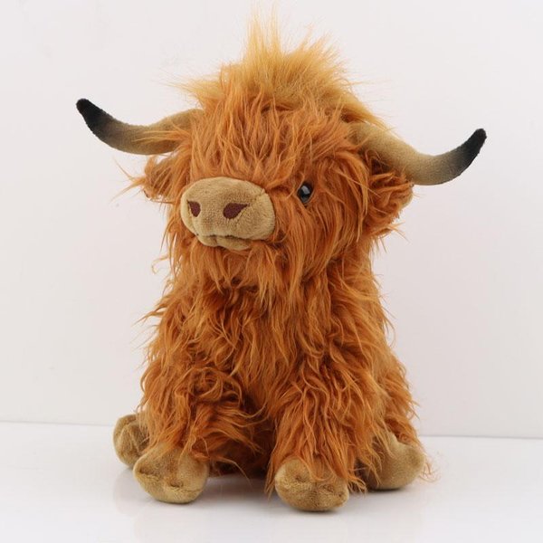 Pluszowa Lalka Krowa Szkocka 25Cm MięKka Zabawka Pluszowa Kawaii ZwierząTko Prezent Dla Dzieci NiemowląT WystróJ Pokoju Domowego Brown-image