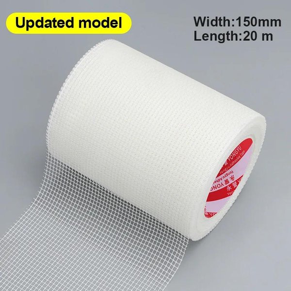 Malla Autoadhesiva Para Pared Para PrevencióN De Grietas Con Cubierta De Malla De Fibra De Vidrio Cinta Resistente A Los áLcalis Para Yeso ReparacióN De Grietas En Paredes 20M-image