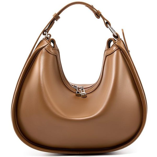 DiseñO De Nicho Bolsa De PreparacióN De Prepucio Y Axila En Forma De Media Luna Femenina Simple Para Adultos Hombro ÚNico Cruzada Bolso Femenino VersáTil MarróN-image