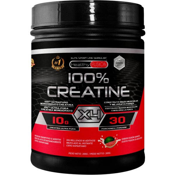 Healthy Fusion 100% Creatina Monohidrato, Alta Dosis | 10Gr De Creatina Por Toma | 300G Sabor SandíA-image