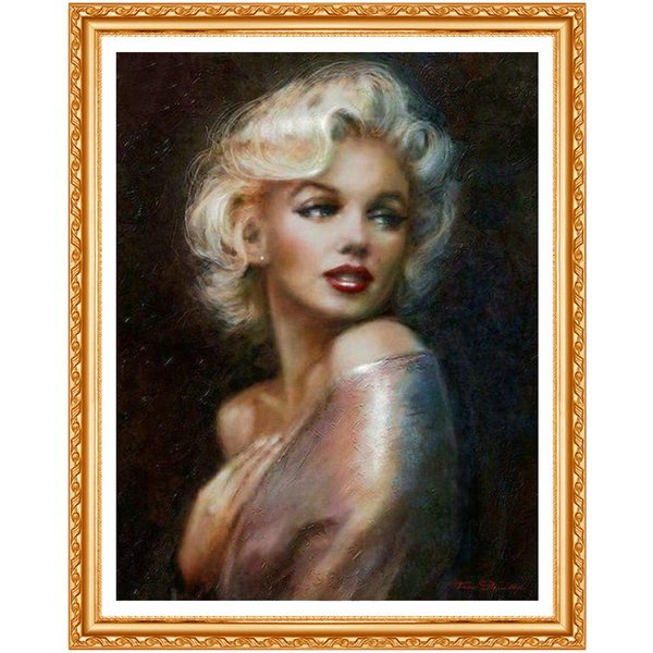 Diy Diament Haft Marilyn Monroe 5D Diament Malarstwo Cross Stitch PełNa OkrąGłY Rhineston 20X30CM-image
