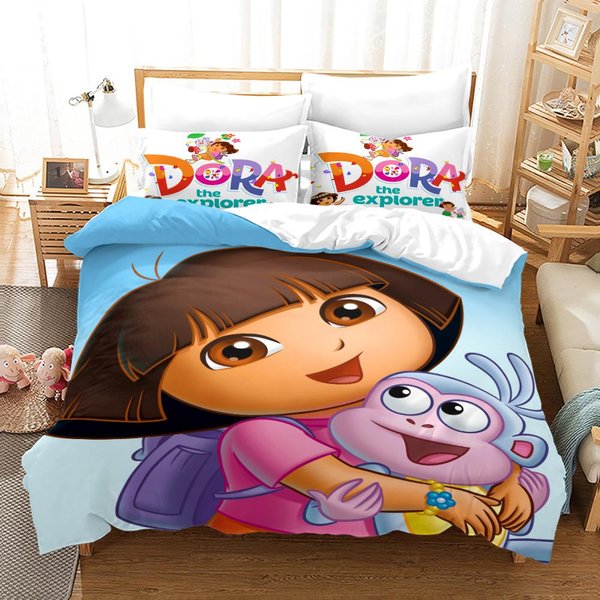 Colecciones De Ropa De Cama Dora NiñOs NiñOs NiñAs Con Ropa De Cama Queen King Full Twin Individual TamañO Nuevo Anime Kamado Nezo Fundas NóRdicas Colecciones Cot Size 70X133Cm-image